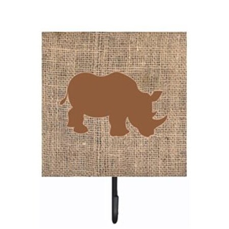 Carolines Treasures Rhinoceros Burlap and Brown Leash Or Key Holder BB1006-BL-BN-SH4